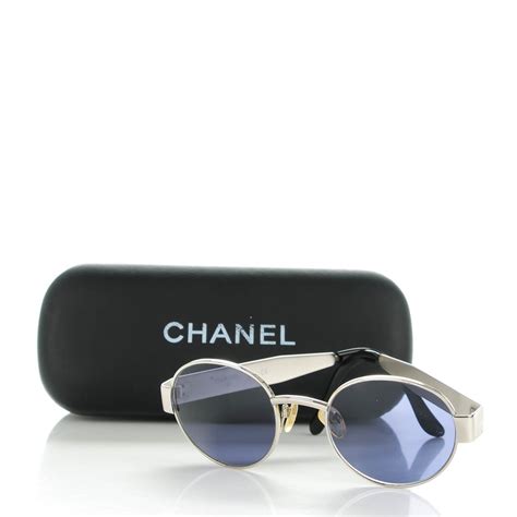 chanel sunglasses silver & white round|Chanel sunglasses for men.